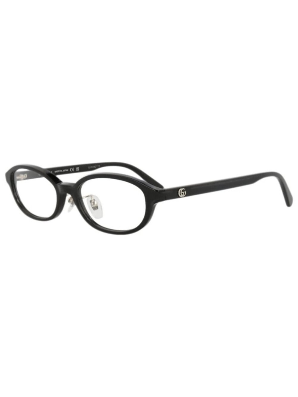 New Gucci Women's Eyeglasses Round Oval Recycled Acetate Frame Black Black